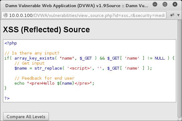 DVWA XSS Reflected