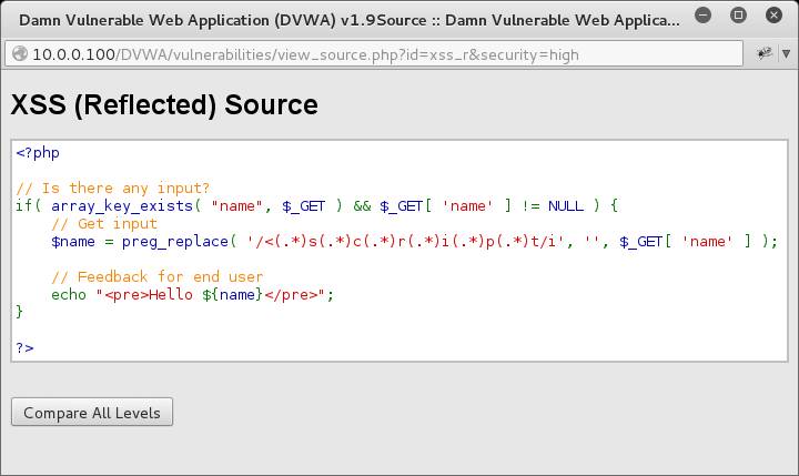 DVWA XSS Reflected