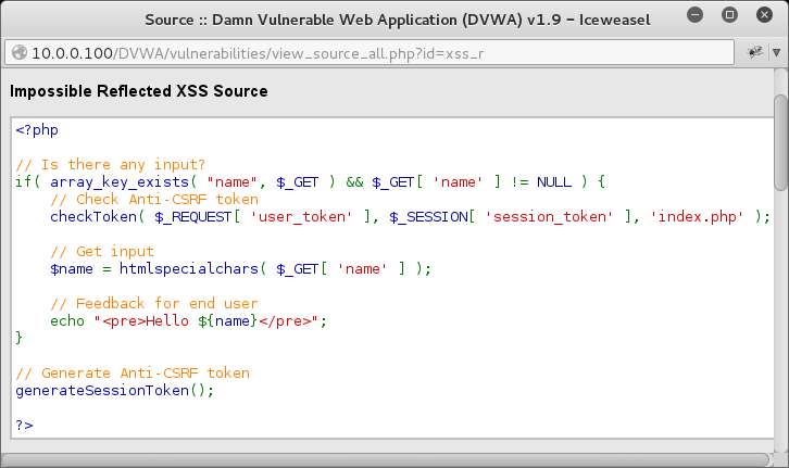 DVWA XSS Reflected