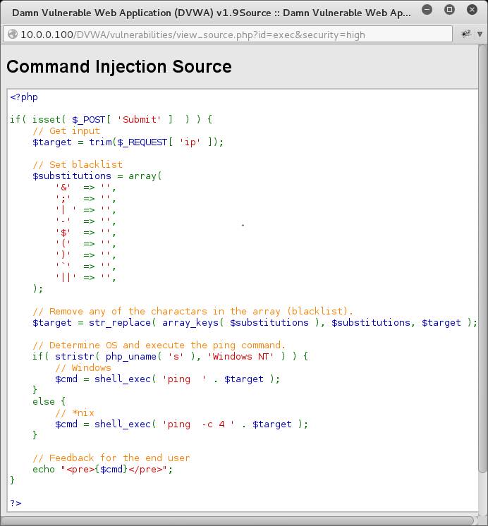 DVWA Command Injection