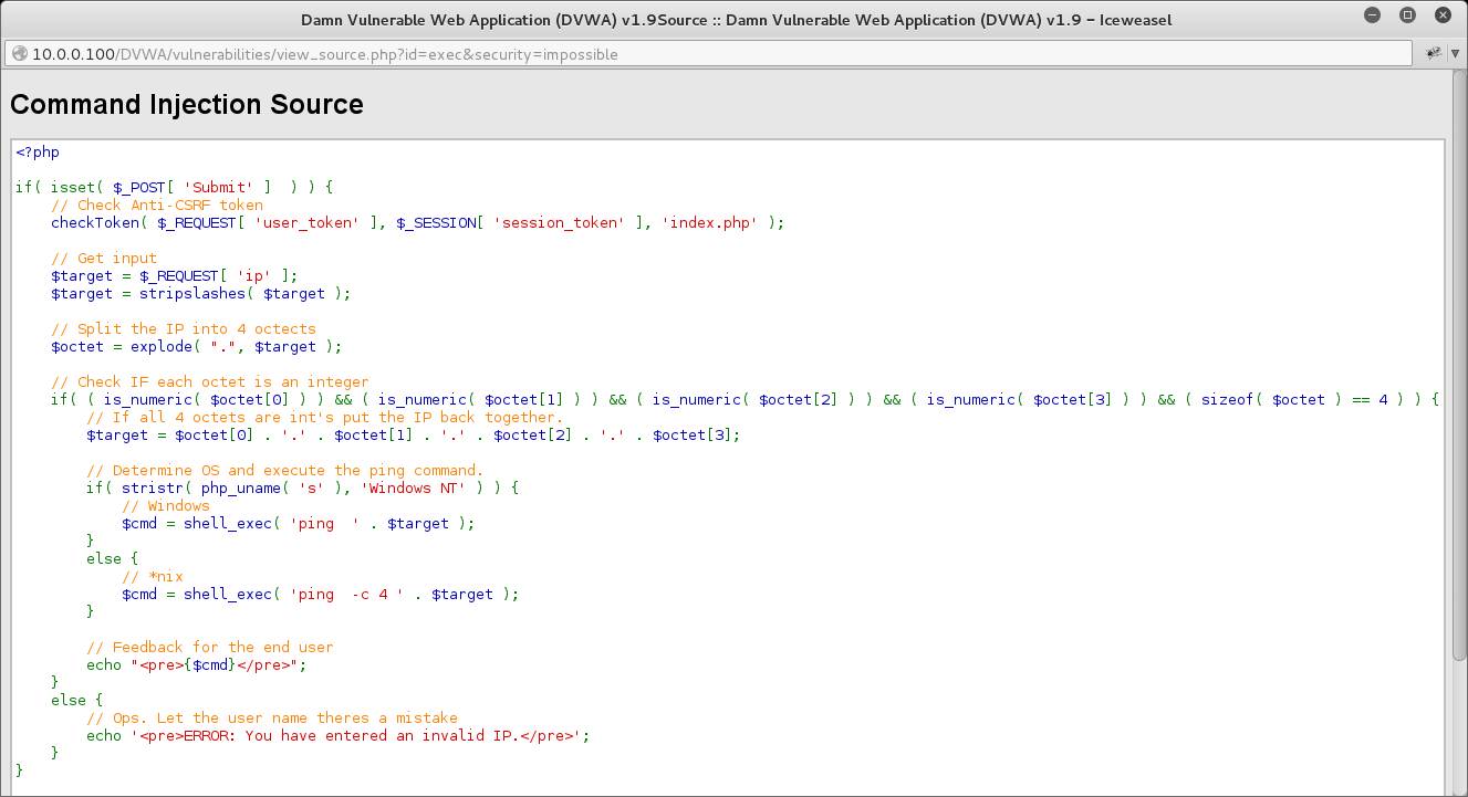 DVWA Command Injection