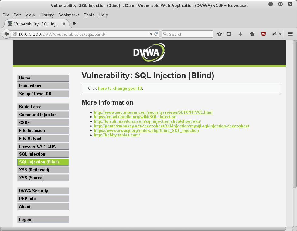 DVWA SQL Injection