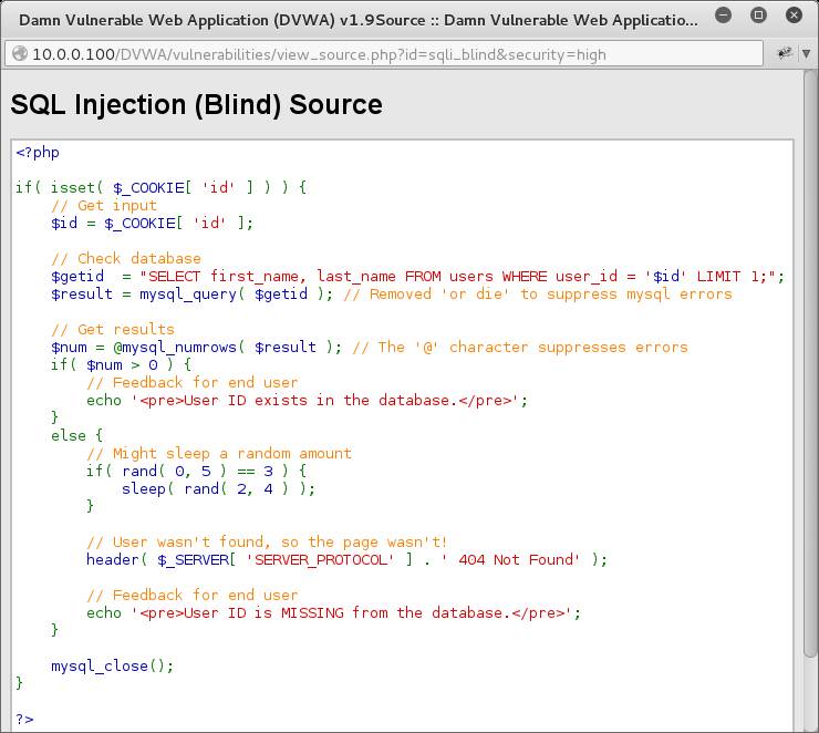 DVWA SQL Injection