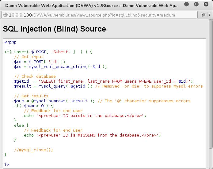 DVWA SQL Injection