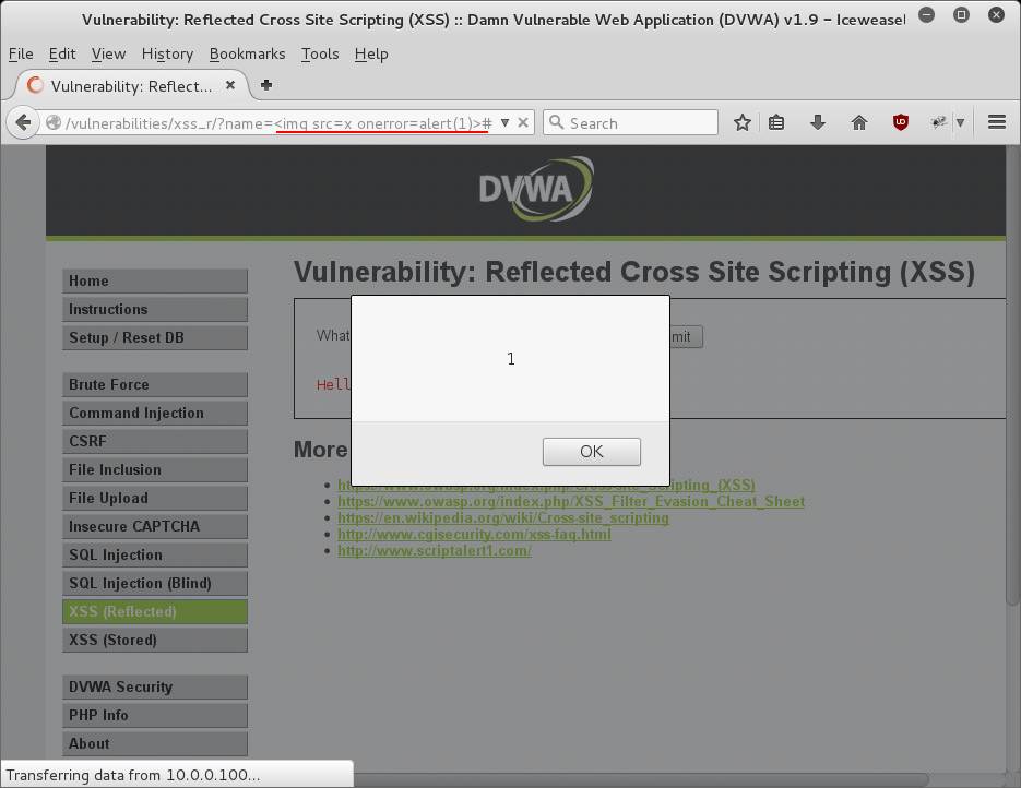 DVWA XSS Reflected