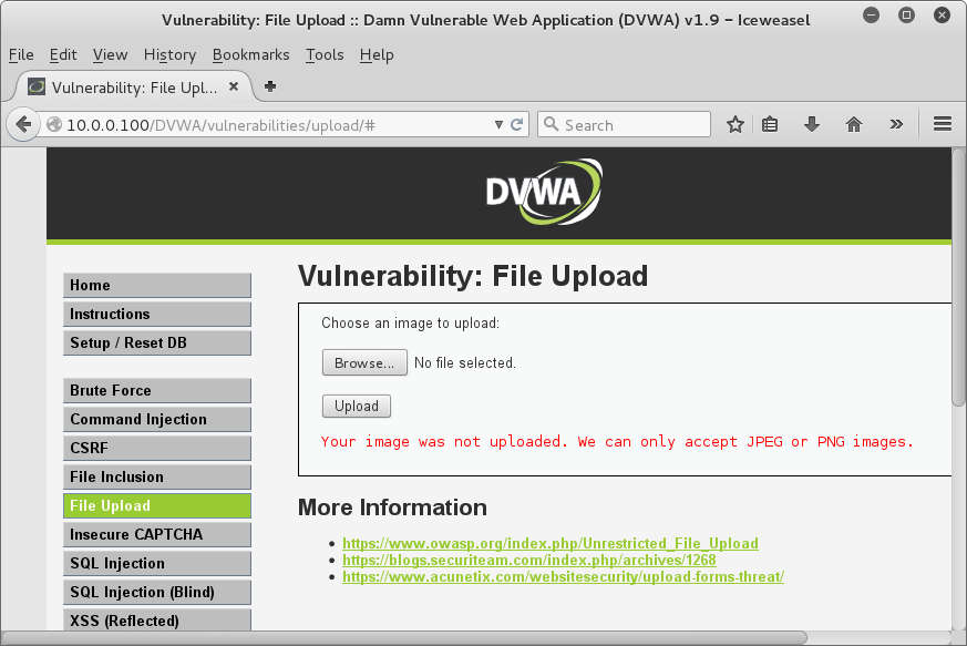DVWA File Upload 